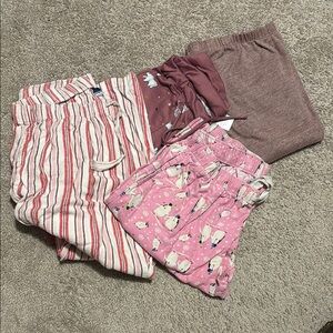 Pink Patterned ladies pajama Bottoms $5 per or 4/$18